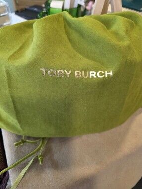 Tory Burch Bright Lime Green Velvet Drawstring Dust Bag Brand NEW WITH TAGS